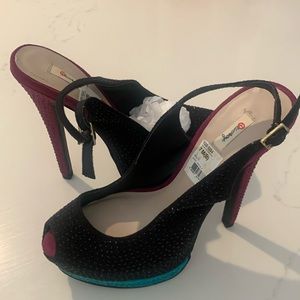 Crystal multi colored new heels